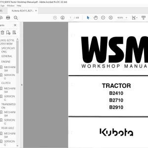 Kubota Tractor B2410 B2710 B2910 Workshop Manual - PDF DOWNLOAD