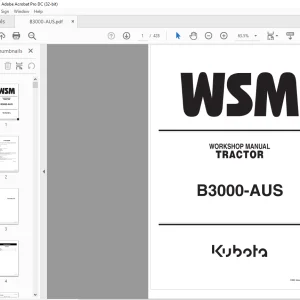 Kubota Tractor B3000-AUS Workshop Manual - PDF DOWNLOAD