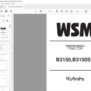 Kubota Tractor B3150 B3150SU Workshop Manual - PDF DOWNLOAD