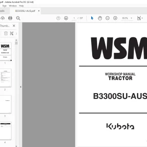Kubota Tractor B3300SU-AUS Workshop Manual - PDF DOWNLOAD