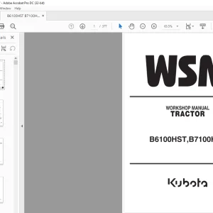 Kubota Tractor B6100HST B7100HST Workshop Manual - PDF DOWNLOAD