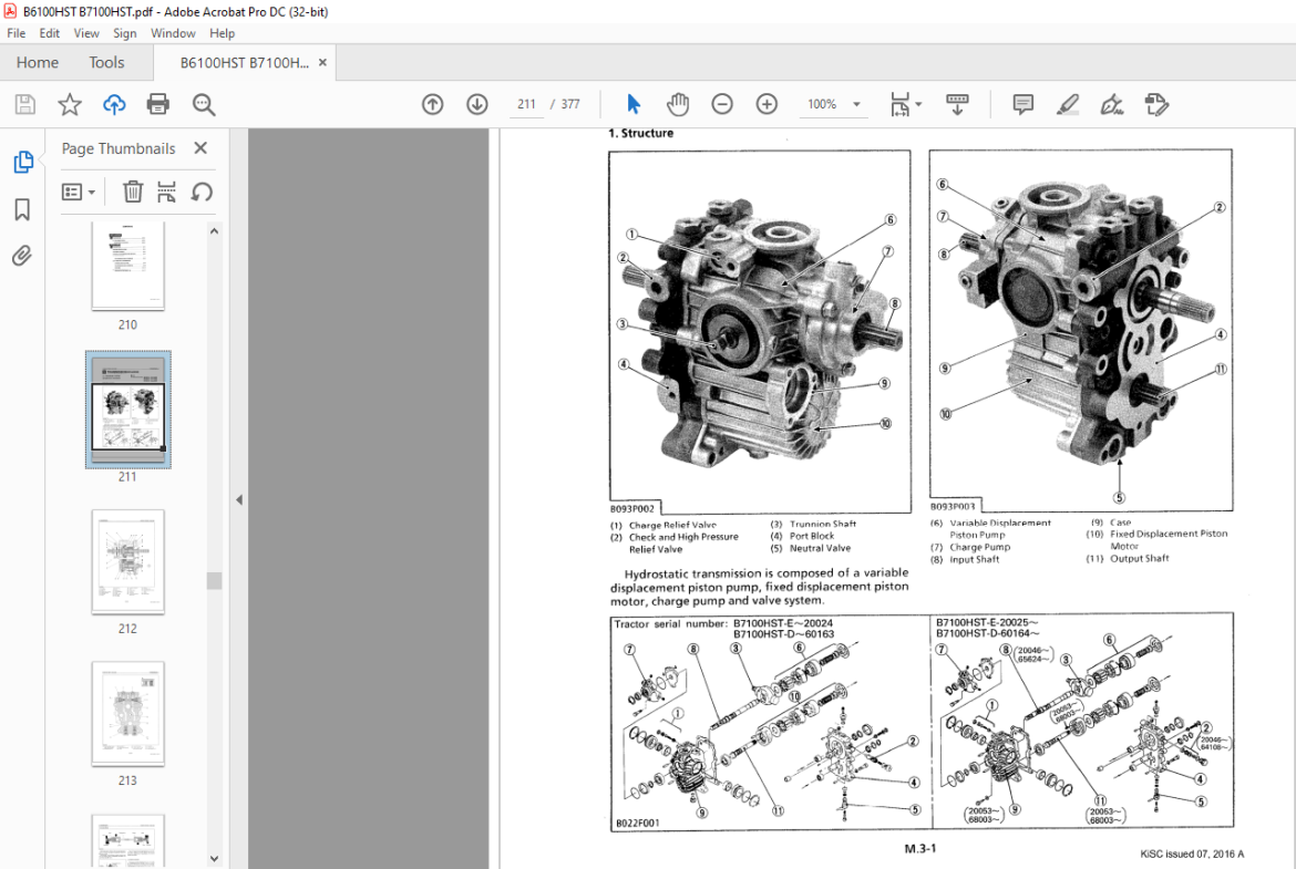 Kubota Tractor B6100HST B7100HST Workshop Manual - PDF DOWNLOAD ...