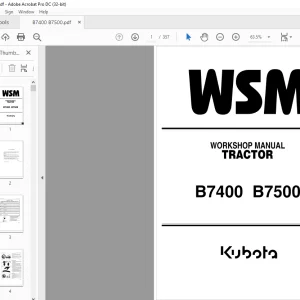 Kubota Tractor B7400 B7500 Workshop Manual - PDF DOWNLOAD