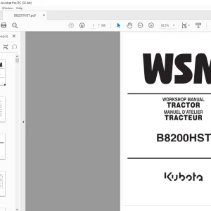 Kubota Tractor B8200HST Workshop Manual - PDF DOWNLOAD