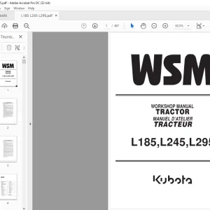 Kubota Tractor L185 L245 L295 Workshop Manual EN_FR - PDF DOWNLOAD