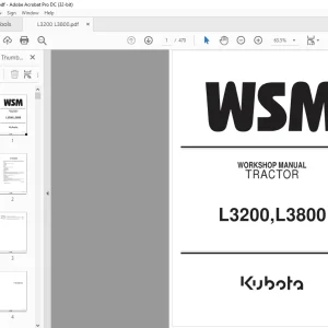 Kubota Tractor L3200 L3800 Workshop Manual - PDF DOWNLOAD