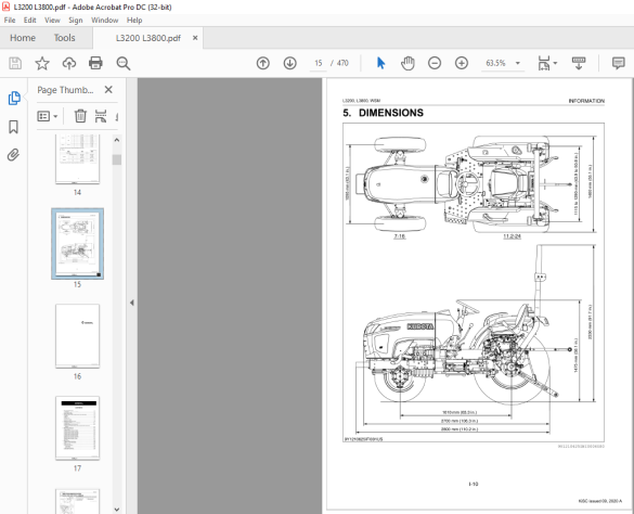 Kubota Tractor L3200 L3800 Workshop Manual Pdf Download