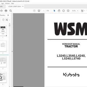 Kubota Tractor L3240 L3540 L4240 L5240 L5740 Workshop Manual - PDF DOWNLOAD