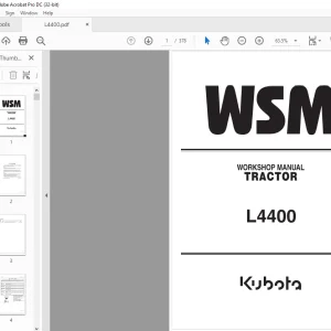 Kubota Tractor L4400 Workshop Manual - PDF DOWNLOAD