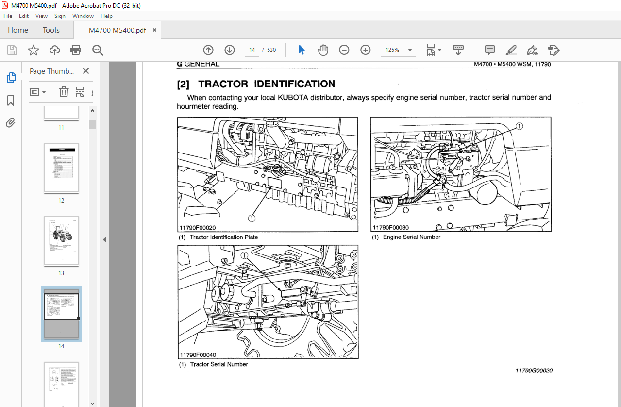 Kubota Tractor M4700 M5400 Workshop Manual - PDF DOWNLOAD ...