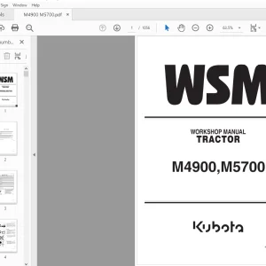 Kubota Tractor M4900, M5700 Workshop Manual - PDF DOWNLOAD