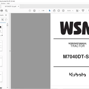 Kubota Tractor M7040DT-SU Workshop Manual - PDF DOWNLOAD