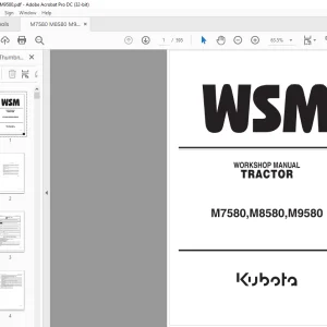 Kubota Tractor M7580 M8580 M9580 Workshop Manual - PDF DOWNLOAD