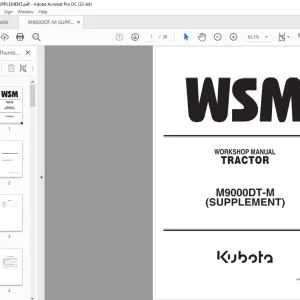 Kubota Tractor M9000DT-M (Supplement) Workshop Manual - PDF DOWNLOAD