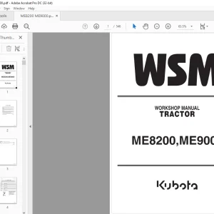 Kubota Tractor ME8200 ME9000 Workshop Manual - PDF DOWNLOAD