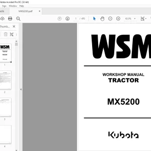 Kubota Tractor MX5200 Workshop Manual - PDF DOWNLOAD