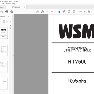 Kubota Utility Vehicle RTV500 Workshop Manual - PDF DOWNLOAD