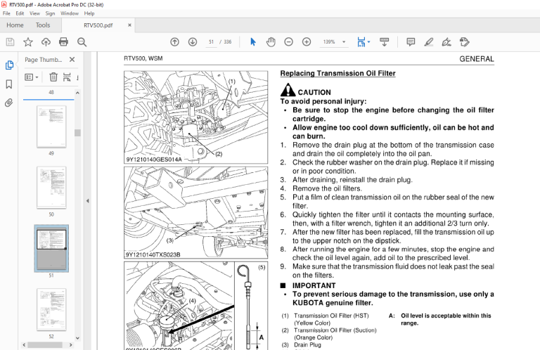 Kubota Utility Vehicle RTV500 Workshop Manual - PDF DOWNLOAD ...