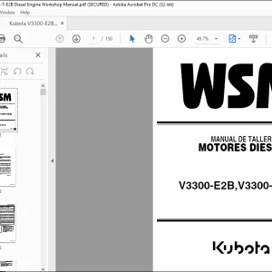 Kubota V3300-E2B V3300-T-E2B Motores Diesel Manual de Taller - PDF DOWNLOAD (Spanish)