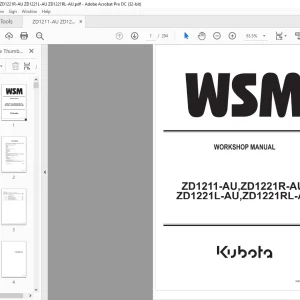 Kubota Zero Turn Mower ZD1211-AU, ZD1221R-AU, ZD1221L-AU, ZD1221RL-AU Workshop Manual - PDF DOWNLOAD