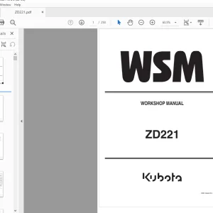 Kubota Zero Turn Mower ZD221 Workshop Manual - PDF DOWNLOAD