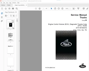 Mack Truck CHU, CXU, GU, TD Engine Control Module (ECM), Diagnostic Trouble Code (DTC), Guide Service Manual - PDF DOWNLOAD