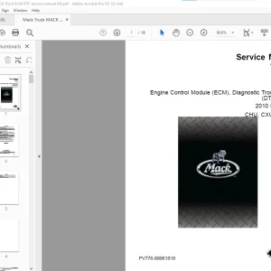 Mack Truck CHU, CXU, GU, TD Engine Control Module (ECM), Diagnostic Trouble Code (DTC), Guide Service Manual - PDF DOWNLOAD