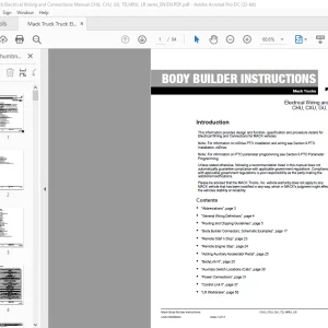 Mack Truck Electrical Wiring & Connections CHU CXU GU TD MRU LR Body Builder Instruction Manual - PDF DOWNLOAD