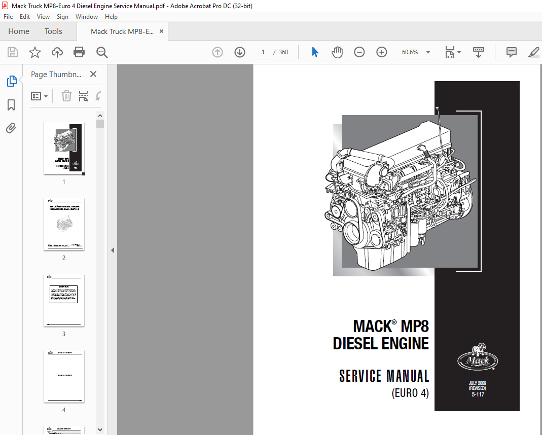 Mack Truck MP8-(EURO 4) Diesel Engine Service Manual(5-117) - PDF ...