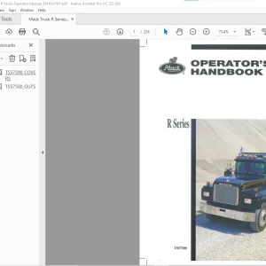 Mack Truck R Series Operator's Handbook Manual TS57500 - PDF DOWNLOAD