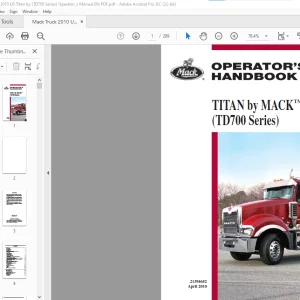 Mack Truck TITAN (TD700 Series) Operator's Handbook Manual 21394652 - PDF DOWNLOAD