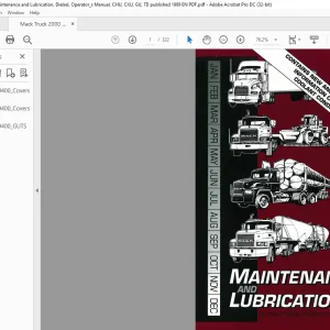 Mack Truck TS49400 Maintenance & Lubrication Operator’s Manual 21394651 - PDF DOWNLOAD