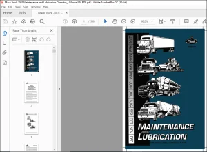 Mack Truck TS49401 Maintenance & Lubrication Operator's Manual - PDF DOWNLOAD