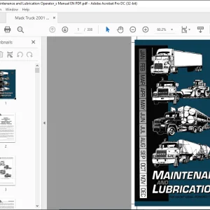 Mack Truck TS49401 Maintenance & Lubrication Operator's Manual - PDF DOWNLOAD