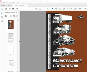 Mack Truck TS49402 Maintenance & Lubrication Operator's Manual - PDF DOWNLOAD