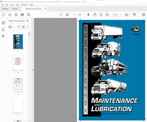 Mack Truck TS49405 Maintenance & Lubrication Operation's Manual - PDF DOWNLOAD