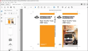 Mack Truck Terrapro Series (MRU Series) Operator's Handbook Manual - PDF DOWNLOAD