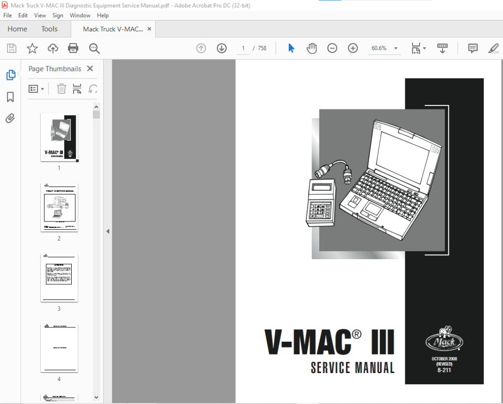 Mack Truck V-MAC III Diagnostic Equipment Service Manual(8-211) - PDF ...