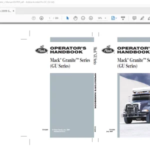 Mack® Granite Series (GU Series) Operator's Handbook Manual TS92009 - PDF DOWNLOAD