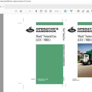 Mack Truck Natural 2010 Gas (LEU MRU)OPERATOR'S HANDBOOK MANUAL(21607699)  - PDF DOWNLOAD