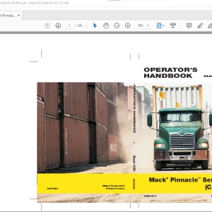 Mack® Truck Pinnacle Series (CXU) Operation's Handbook Manual 22470031 - PDF DOWNLOAD