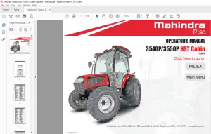 Mahindra 3540P 3550P HST Cabin Tier-4 Operator's Manual - PDF DOWNLOAD