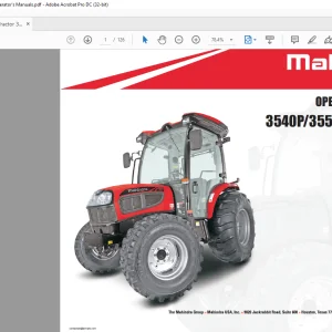 Mahindra 3540P 3550P HST Cabin Tier-4 Operator's Manual - PDF DOWNLOAD