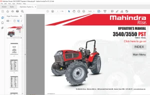 Mahindra 3540P 3550P PST Tier-4 Operator's Manual - PDF DOWNLOAD