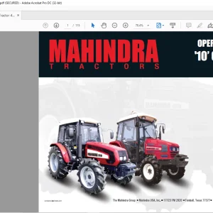 Mahindra Tractor '10’ Cab Series 4510C Operator’s Manual  - PDF DOWNLOAD