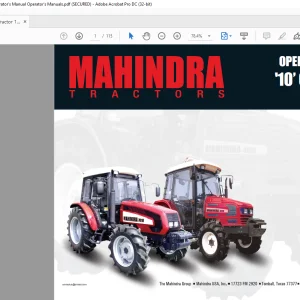 Mahindra Tractor '10' Cab Series 4510C Operator's Manual - PDF DOWNLOAD