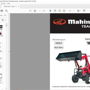 Mahindra Tractor '10' Series 4010 Gear Parts Catalogue Manual -  PDF DOWNLOAD