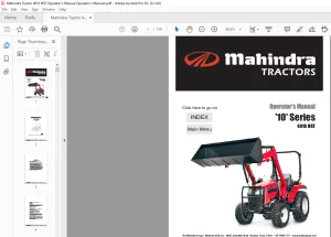 Mahindra Tractor 10 Series 4010 HST Operator's Manual - PDF DOWNLOAD
