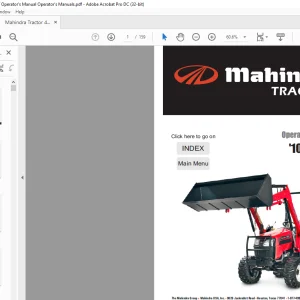 Mahindra Tractor 10 Series 4010 HST Operator's Manual - PDF DOWNLOAD