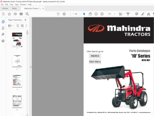 Mahindra Tractor '10' Series 4010 HST Parts Catalogue Manual -  PDF DOWNLOAD